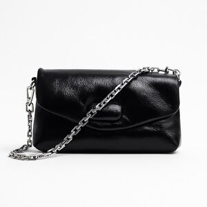 ZARA Black Patent Mini Crossbody Bag w/ Chain Strap | NWT